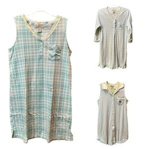 Vintage lot of 3 Karen Neuburger nightgowns / house dresses / lounge dresses